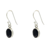 Small oval earrings in Black Onyx