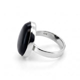 Natural Black Onyx Ring in Sterling Silver