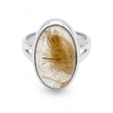 Rare Golden Rutilated Quartz Statement Ring