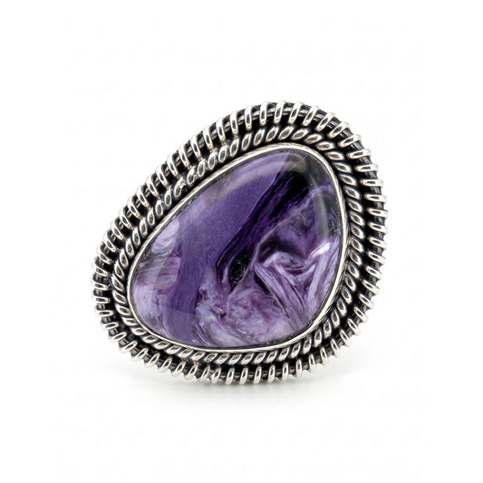 Rare Charoite Statement Ring
