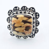 Rare Peanut Wood Jasper Statement Ring