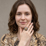 Rare Peanut Wood Jasper Statement Ring