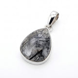 Rare Black Tourmalinated Quartz Statement Pendant