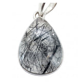 Rare Black Tourmalinated Quartz Statement Pendant
