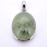 Rare Prehnite with Epidote Statement Pendant