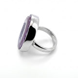 Natural Lavender Druzy Agate Statement Ring