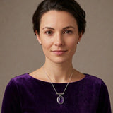 Natural Amethyst Sterling Silver Statement Pendant