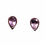 Earrings Amethyst StudTeardrop Silver