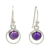 Handcrafted Sterling Silver half sphire cabochone gem-set Earring