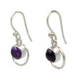 Handcrafted Sterling Silver half sphire cabochone gem-set Earring