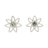Sundari daisy flower Sterling Silver stud with a Gemstone