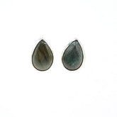 Earrings Labradorite Grey