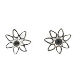 Sundari daisy flower Sterling Silver stud with a Gemstone