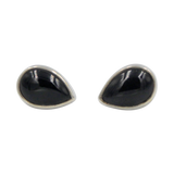 Elegant Teardrop shaped Sterling Silver Small Stud Earring with a beautiful handpicked Gemstone