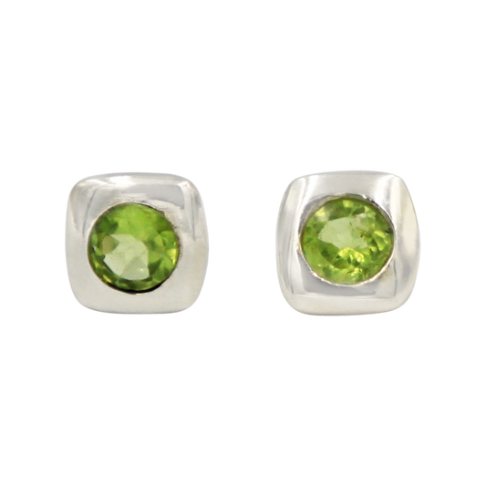 Earring Peridot Square