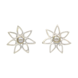 Sundari daisy flower Sterling Silver stud with a Gemstone