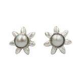 Sterling Silver Sun Shaped Stud Earring with a Colourful Gemstone