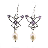 Earring Pearl Amethyst (Clip)