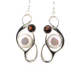 Earrings Pearl Garnet