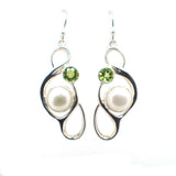 Earrings Pearl Peridot