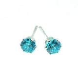 Small stude Earrings Aqua Zirconia