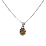 Cute oval faceted pendant set on a deep bezel setting