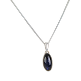 Sterling Silver Pendant with a Lozenge shape Cabochon gemstone