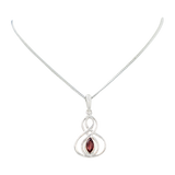 Double Infinity Pendant with a facted gemstone