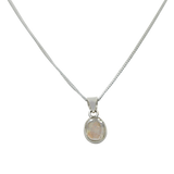 Cute oval faceted pendant set on a deep bezel setting