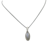 Sterling Silver Pendant with a Lozenge shape Cabochon gemstone
