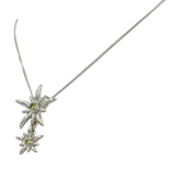 Sterling Silver Twain Sunray Pendant with a faceted gemstone