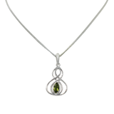 Double Infinity Pendant with a facted gemstone