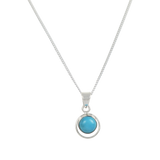 Round Sterling Silver Pendent with a Cbuchone gemstone