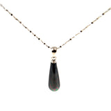 Long teardrop pendant grey Mabe Pearl