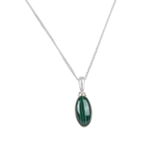 Sterling Silver Pendant with a Lozenge shape Cabochon gemstone