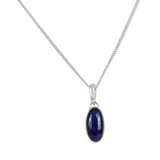 Sterling Silver Pendant with a Lozenge shape Cabochon gemstone