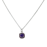Pendantwith a CZ Garnet or Amethyst or Clear Zirconia faceted stone