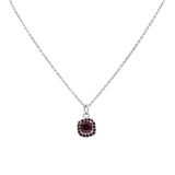 Pendantwith a CZ Garnet or Amethyst or Clear Zirconia faceted stone