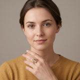 Rare Golden Rutilated Quartz Statement Ring