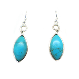 A large (18mm) marquis shaped cabochon gem-set earrings