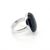 Natural Black Onyx Ring in Sterling Silver