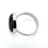 Natural Black Onyx Ring in Sterling Silver