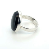Natural Black Onyx Ring in Sterling Silver