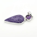 Rare Charoite & Amethyst Statement Pendant