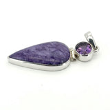 Rare Charoite & Amethyst Statement Pendant