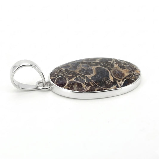 Rare Turritella Agate Statement Pendant