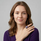 Rare Charoite Statement Ring