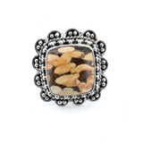 Rare Peanut Wood Jasper Statement Ring