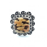 Rare Peanut Wood Jasper Statement Ring