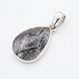 Rare Black Tourmalinated Quartz Statement Pendant